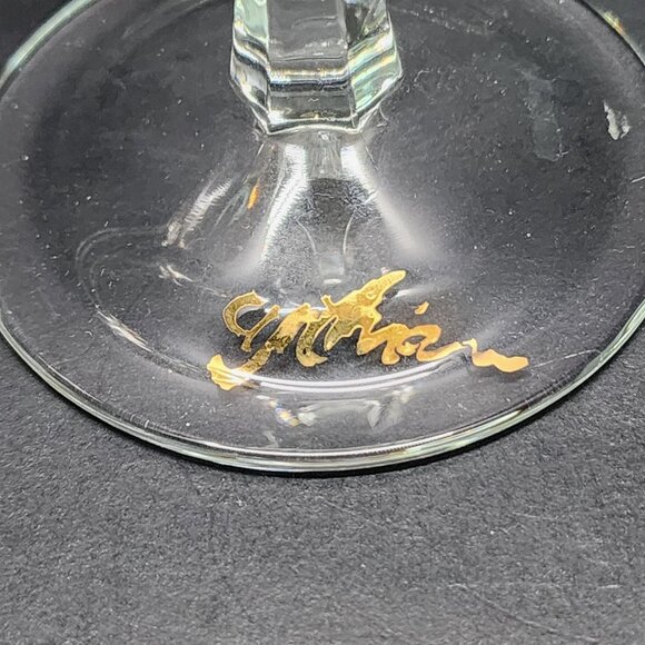 Vintage Champagne Toasting Flutes Painted in Gold 7.75'' Tall - Set Of 2 - Picture 5 of 7